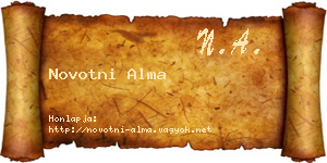 Novotni Alma névjegykártya